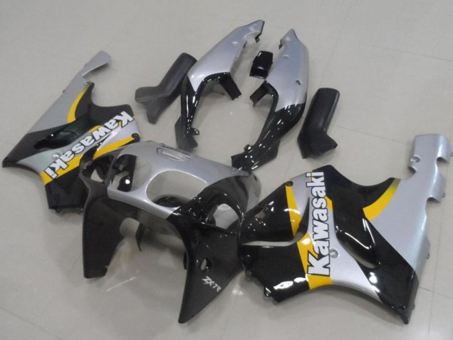 1996-2003 Silver Glossy Black Yellow Kawasaki ZX7R Motorcycle Fairings