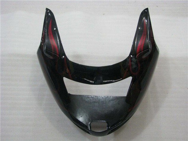 1996-2007 Glossy Black Red Flame Honda CBR1100XX Abs Motorcycle Fairings