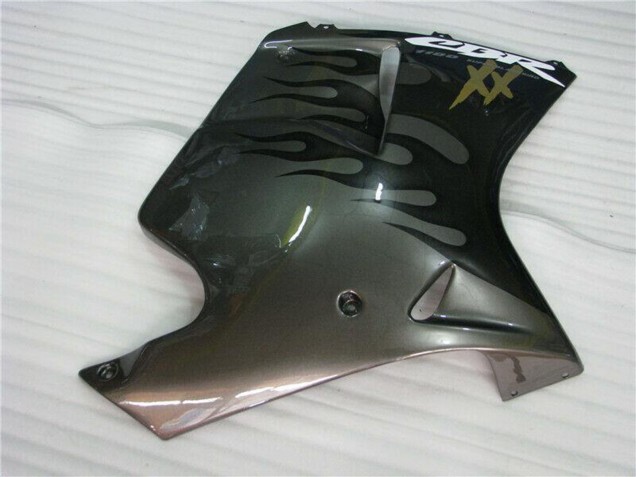 1996-2007 Glossy Black Silver Flame Honda CBR1100XX Motorcycle Fairings