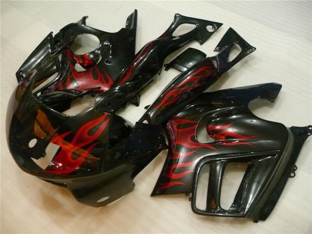 1995-1996 Glossy Black Red Flame Honda CBR600 F3 Motorcycle Fairings