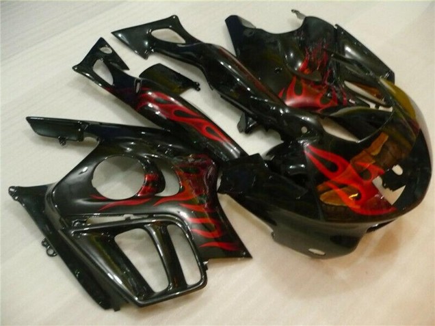 1995-1996 Glossy Black Red Flame Honda CBR600 F3 Motorcycle Fairings