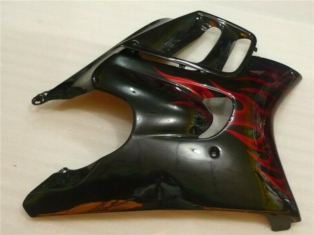 1995-1996 Glossy Black Red Flame Honda CBR600 F3 Motorcycle Fairings