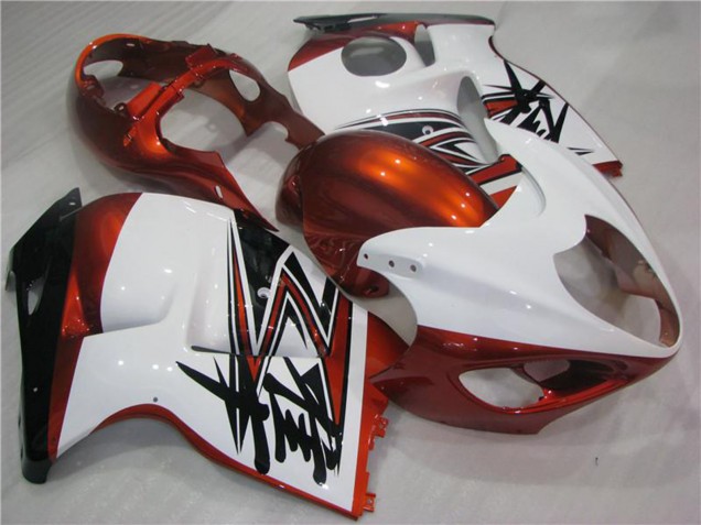 1996-2007 White Orange Black Suzuki GSXR 1300 Hayabusa Motorcycle Fairings