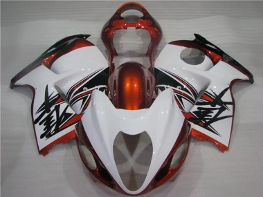 1996-2007 White Orange Black Suzuki GSXR 1300 Hayabusa Motorcycle Fairings