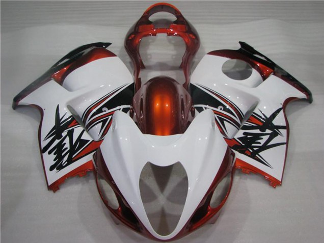 1996-2007 White Orange Black Suzuki GSXR 1300 Hayabusa Motorcycle Fairings