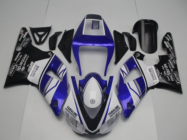 1998-1999 Blue White Glossy Black Yamalube Motards Yamaha YZF R1 Motorcycle Fairings