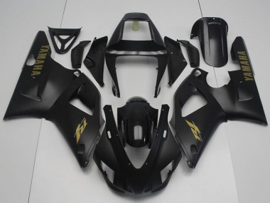 1998-1999 Glossy Black Matte Black Gold Yamaha YZF R1 Motorcycle Fairings