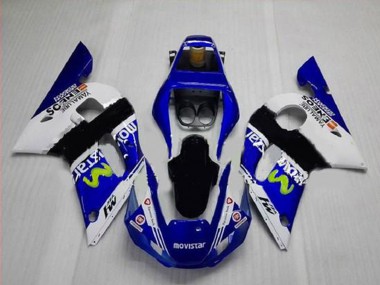 1998-2002 White Blue Black MoviStar ENEOS Yamalube Yamaha YZF R6 Motorcycle Fairings