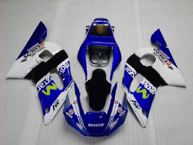 1998-2002 White Blue Black MoviStar ENEOS Yamalube Yamaha YZF R6 Motorcycle Fairings