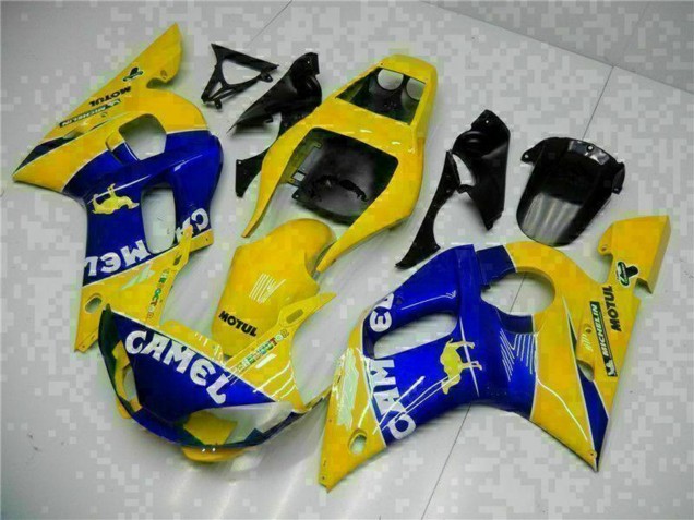 1998-2002 Yellow Blue White Camel Motul Yamaha YZF R6 Motorcycle Fairings