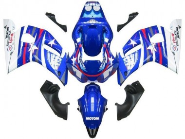 1998-2002 White Blue Red Fiat Motul Yamaha YZF R6 Motorcycle Fairings