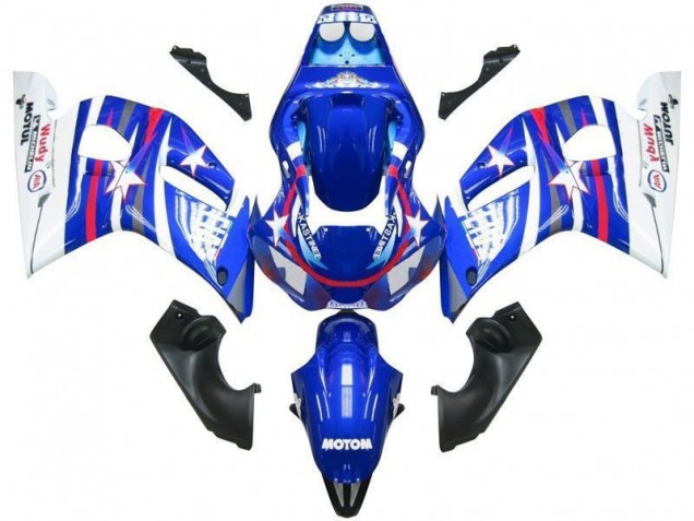 1998-2002 White Blue Red Fiat Motul Yamaha YZF R6 Motorcycle Fairings
