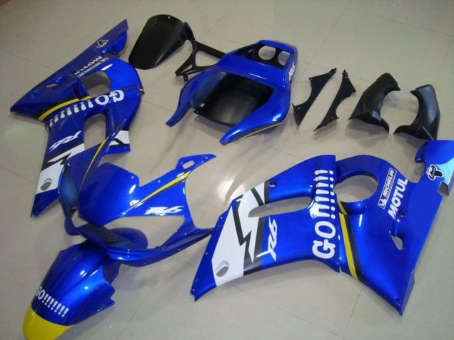 1998-2002 Blue White Yellow Go Motul Yamaha YZF R6 Motorcycle Fairings