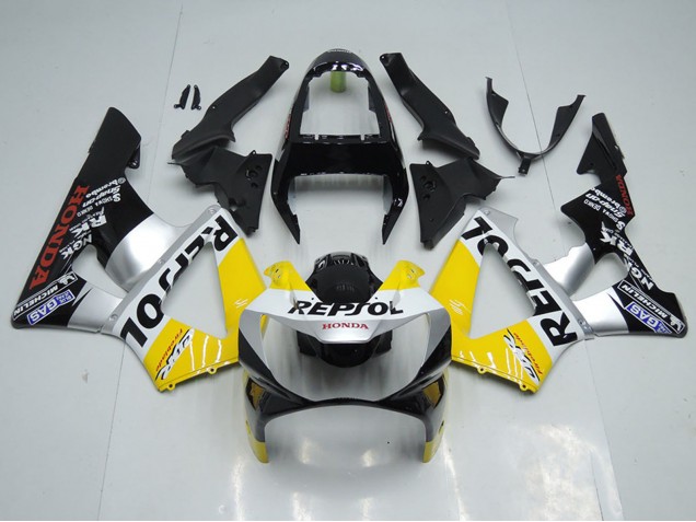 2000-2001 Yellow Silver Glossy Black Repsol Honda CBR900RR 929 Motorcycle Fairing