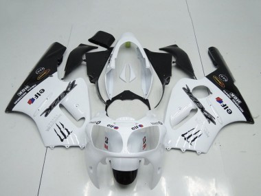 2000-2001 White Black Elf Monster Kawasaki ZX12R Motorcycle Fairings