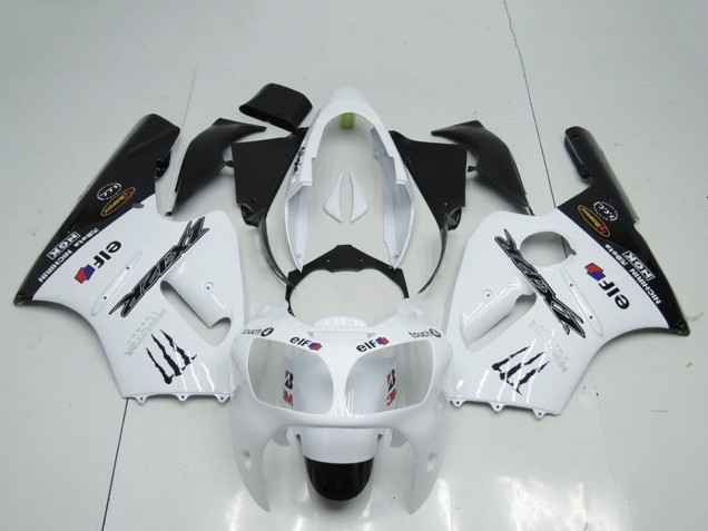2000-2001 White Black Elf Monster Kawasaki ZX12R Motorcycle Fairings