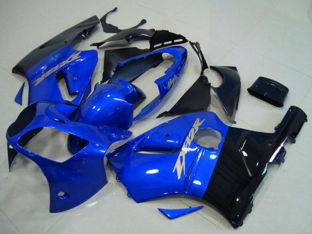 2000-2001 Blue Glossy Black Kawasaki ZX12R Motorcycle Fairings