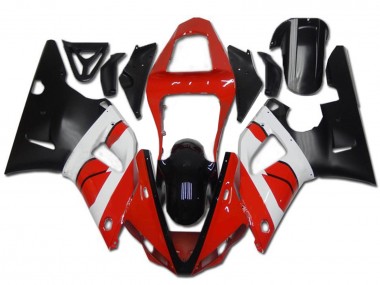 2000-2001 Red White Glossy Black Yamaha YZF R1 Motorcycle Fairing