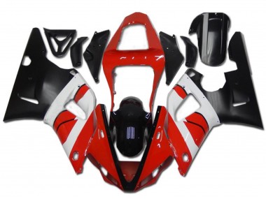 2000-2001 Red White Glossy Black Yamaha YZF R1 Motorcycle Fairing