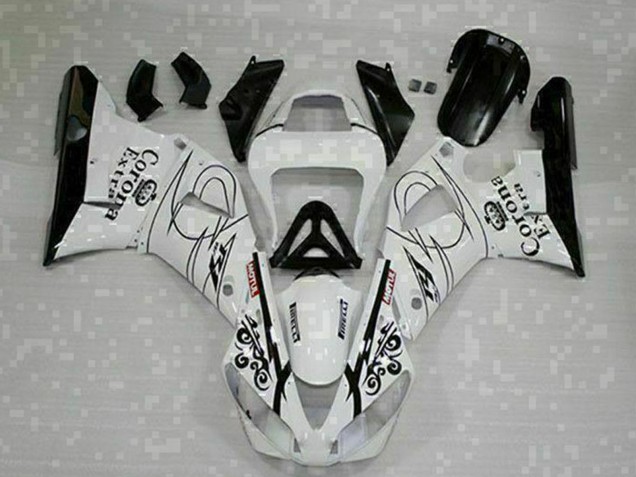 2000-2001 White Black Corona Extra Yamaha YZF R1 Motorcycle Fairings