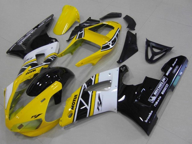 2000-2001 Yellow White Black Aniversary Motul Michelin Yamaha YZF R1 Motorcycle Fairings