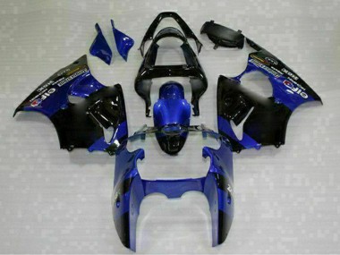 2000-2002 Blue Glossy Black Elf Bridgestone Kawasaki ZX6R Motorcycle Fairings