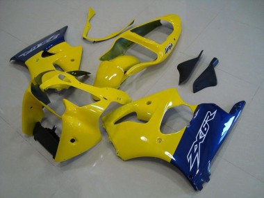 2000-2002 Yellow Blue Kawasaki ZX6R Motorcycle Fairings