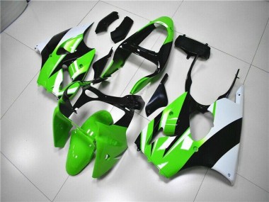 2000-2002 Green White Black Kawasaki ZX6R Motorcycle Fairing Kits