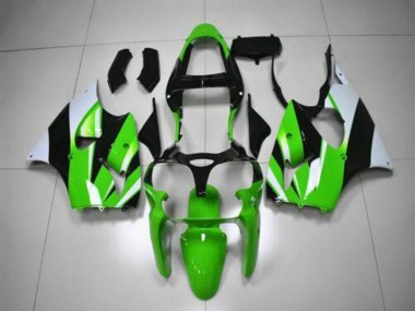 2000-2002 Green White Black Kawasaki ZX6R Motorcycle Fairing Kits