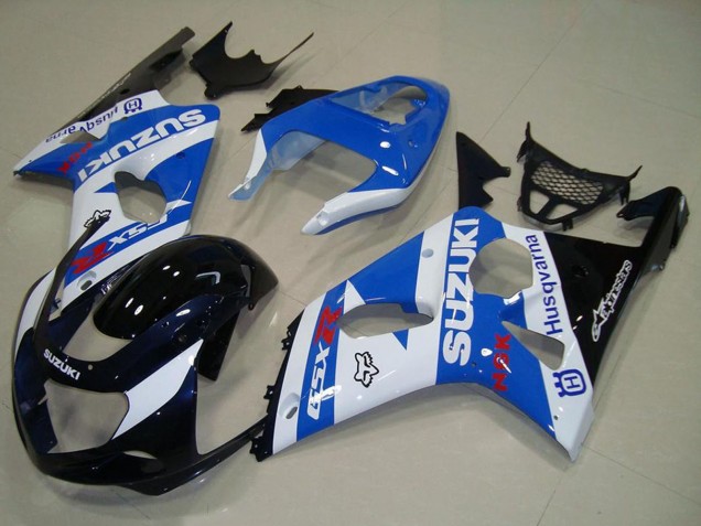 2000-2002 White Blue Glossy Black Suzuki GSXR 1000 Motorcycle Fairings
