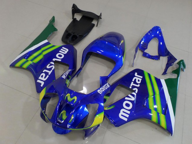 2000-2006 Blue Green White MoviStar Honda VTR1000 Motorcycle Fairings