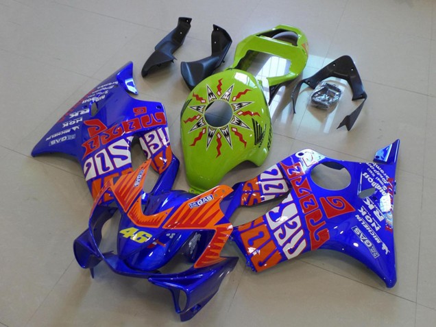 2001-2003 Yellow Blue Orange Rossi 46 Honda CBR600 F4i Motorcycle Fairings