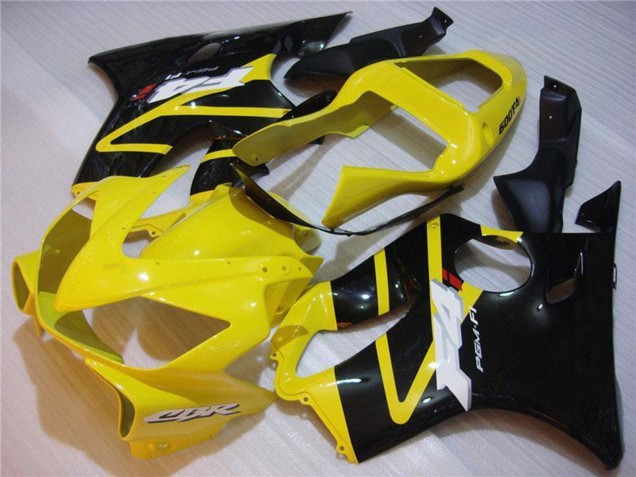 2001-2003 Yellow Glossy Black Honda CBR600 F4i Motorcycle Fairing