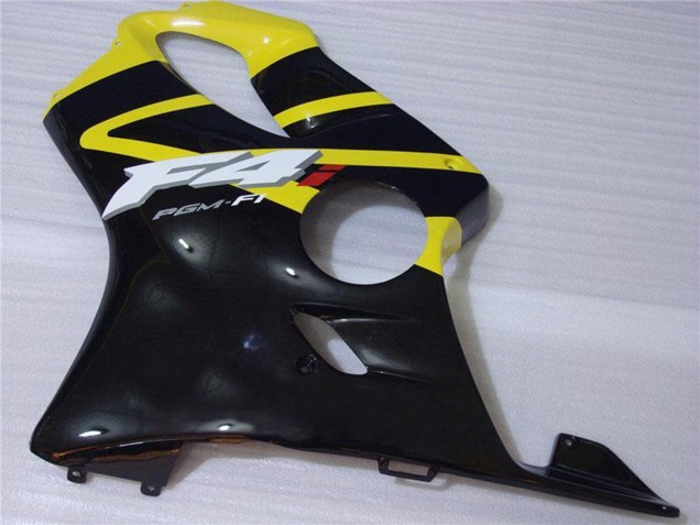 2001-2003 Yellow Glossy Black Honda CBR600 F4i Motorcycle Fairing