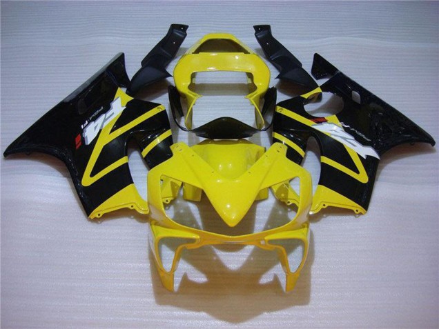 2001-2003 Yellow Glossy Black Honda CBR600 F4i Motorcycle Fairing