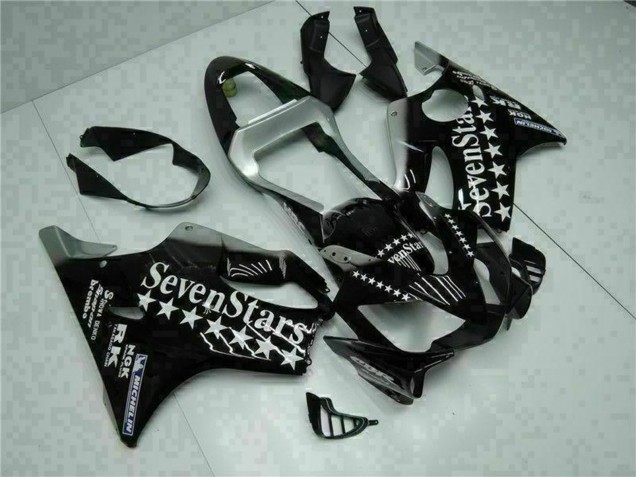 2001-2003 Glossy Black Silver SevenStars Honda CBR600 F4i Motorcycle Fairings