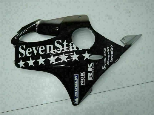 2001-2003 Glossy Black Silver SevenStars Honda CBR600 F4i Motorcycle Fairings