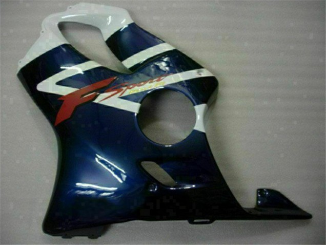2001-2003 White Blue Black Stripe Honda CBR600 F4i Motorcycle Fairings