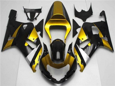 2001-2003 Gold Silver Glossy Black Suzuki GSXR 600/750 Motorcycle Fairings