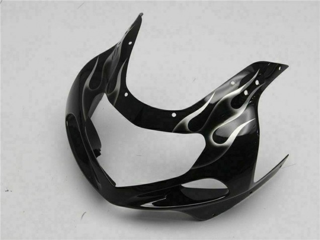 2001-2003 Glossy Black Silver Flame Suzuki GSXR 600/750 Motorcycle Fairings