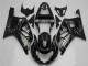 2001-2003 Glossy Black Silver Flame Suzuki GSXR 600/750 Motorcycle Fairings