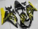 2001-2003 Glossy Black Yellow Flame Suzuki GSXR 600/750 Motorcycle Fairings