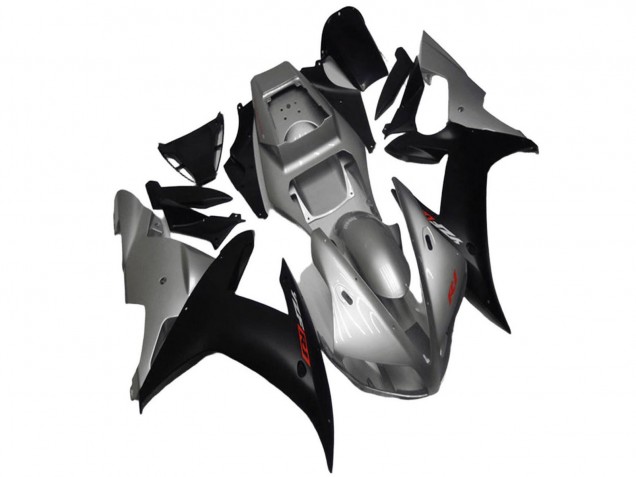 2002-2003 Silver Matte Black Yamaha YZF R1 Motorcycle Fairings