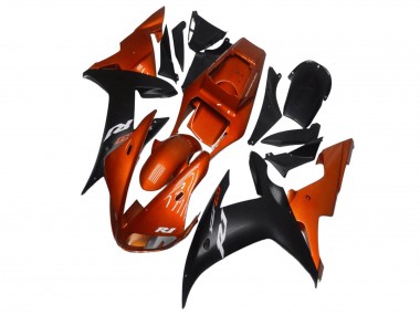 2002-2003 Orange Matte Black Yamaha YZF R1 Motorcycle Fairings