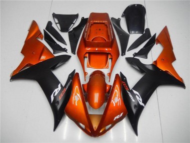 2002-2003 Orange Matte Black Yamaha YZF R1 Motorcycle Fairings