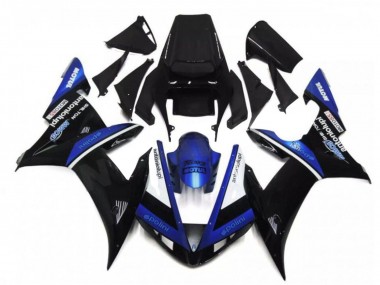 2002-2003 Black White Blue Yamaha YZF R1 Motorcycle Fairings