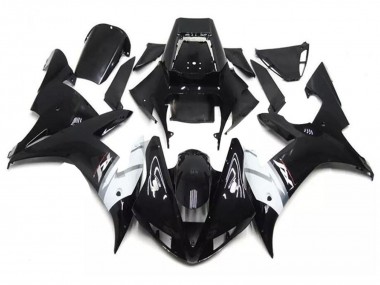 2002-2003 Glossy Black White Silver Yamaha YZF R1 Motorcycle Fairings