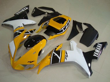 2002-2003 Yellow White Black Anniversary Yamaha YZF R1 Motorcycle Fairings