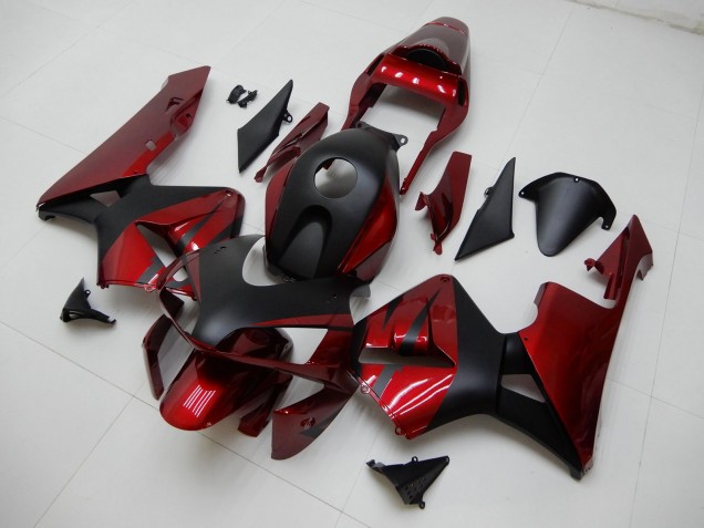 2003-2004 Red Matte Black Stripe Honda CBR600RR Motorcycle Fairings