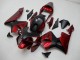 2003-2004 Red Matte Black Stripe Honda CBR600RR Motorcycle Fairings